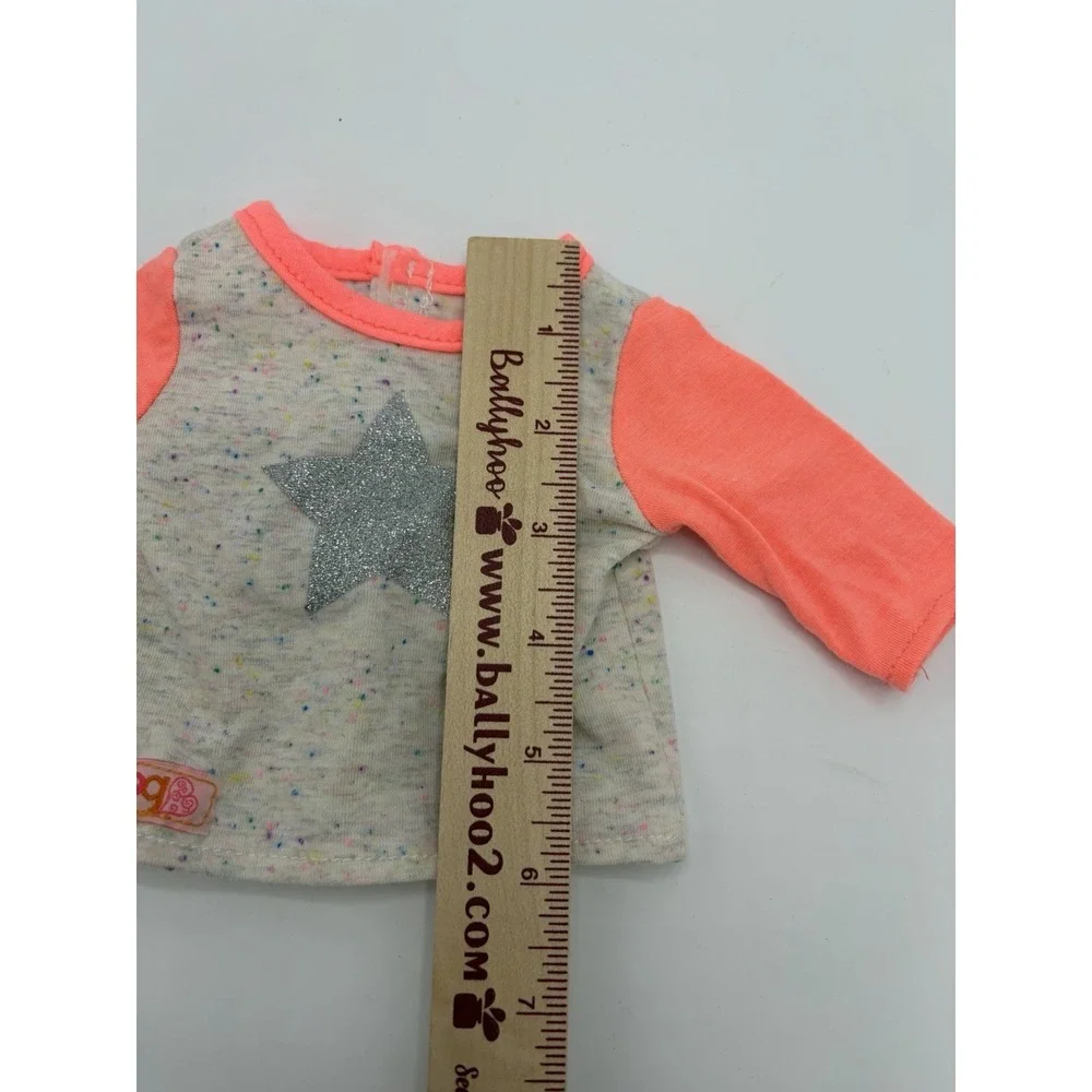 Our Generation Doll Shirt‎ Gray Pink Coral Star